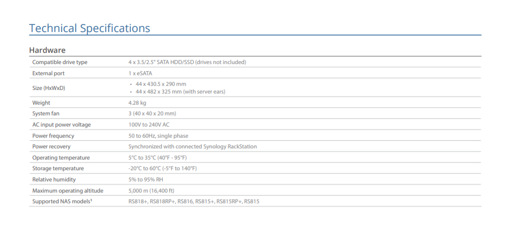 Thiết bị mở rộng NAS Synology RX418 Thiết bị mở rộng NAS Synology RX418