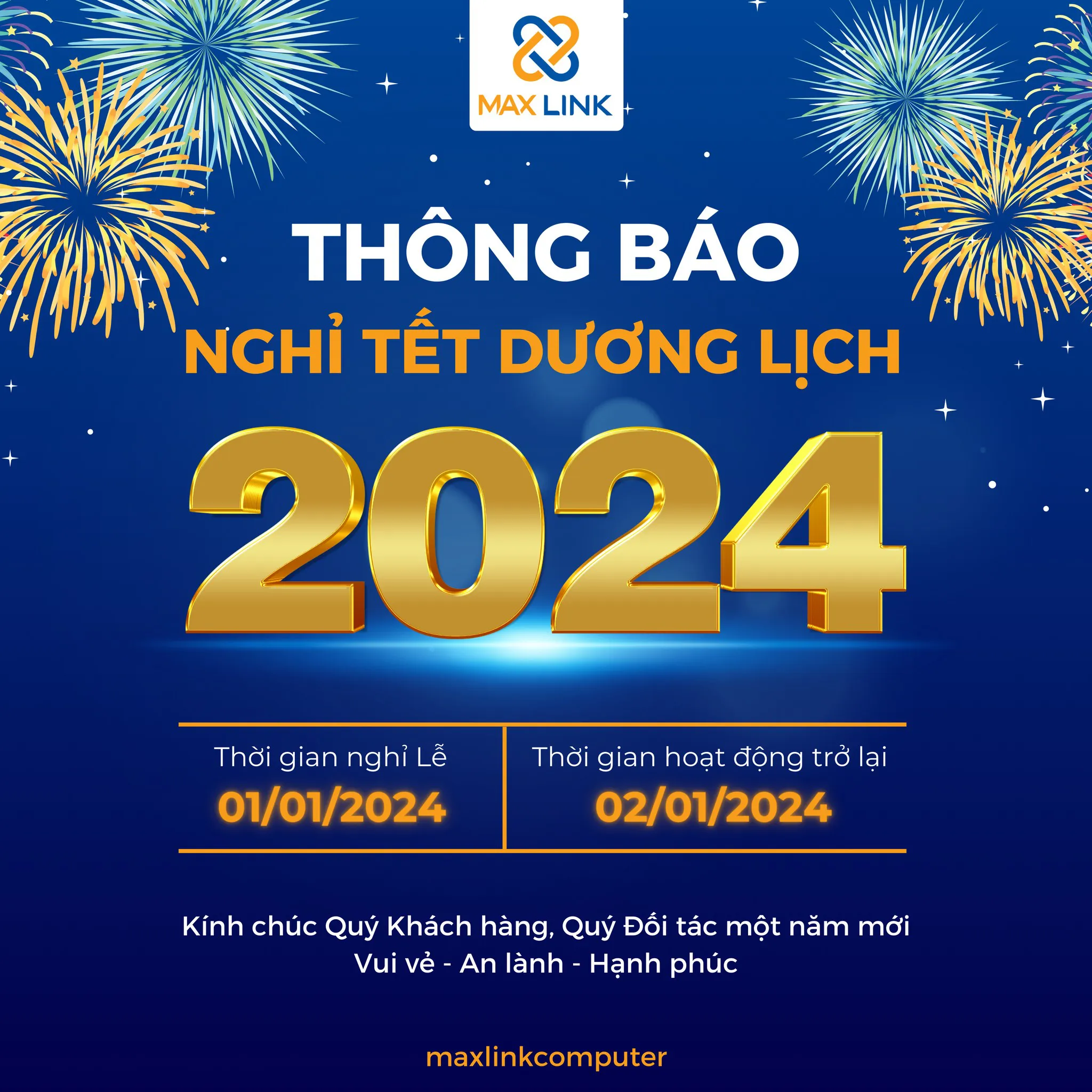 Thông báo nghỉ Tết Dương Lịch 2024