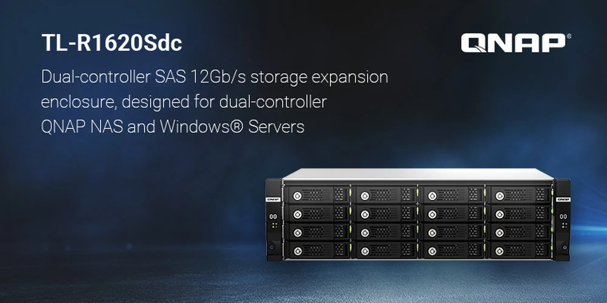 QNAP ra mắt JBOD TL-R1620Sdc: Tối ưu cho NAS QNAP Dual-Controller và Máy chủ Windows