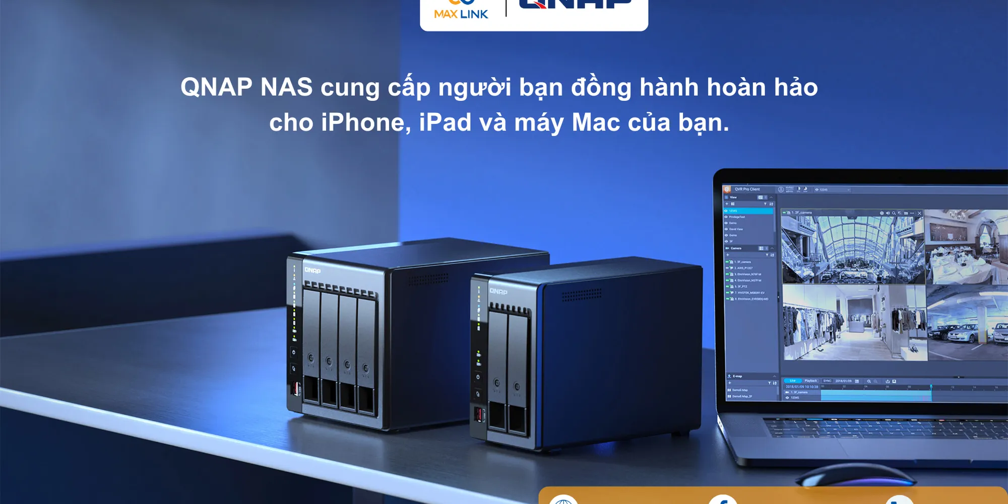 QNAP NAS cung cấp người bạn đồng hành hoàn hảo cho iPhone, iPad và máy Mac của bạn
