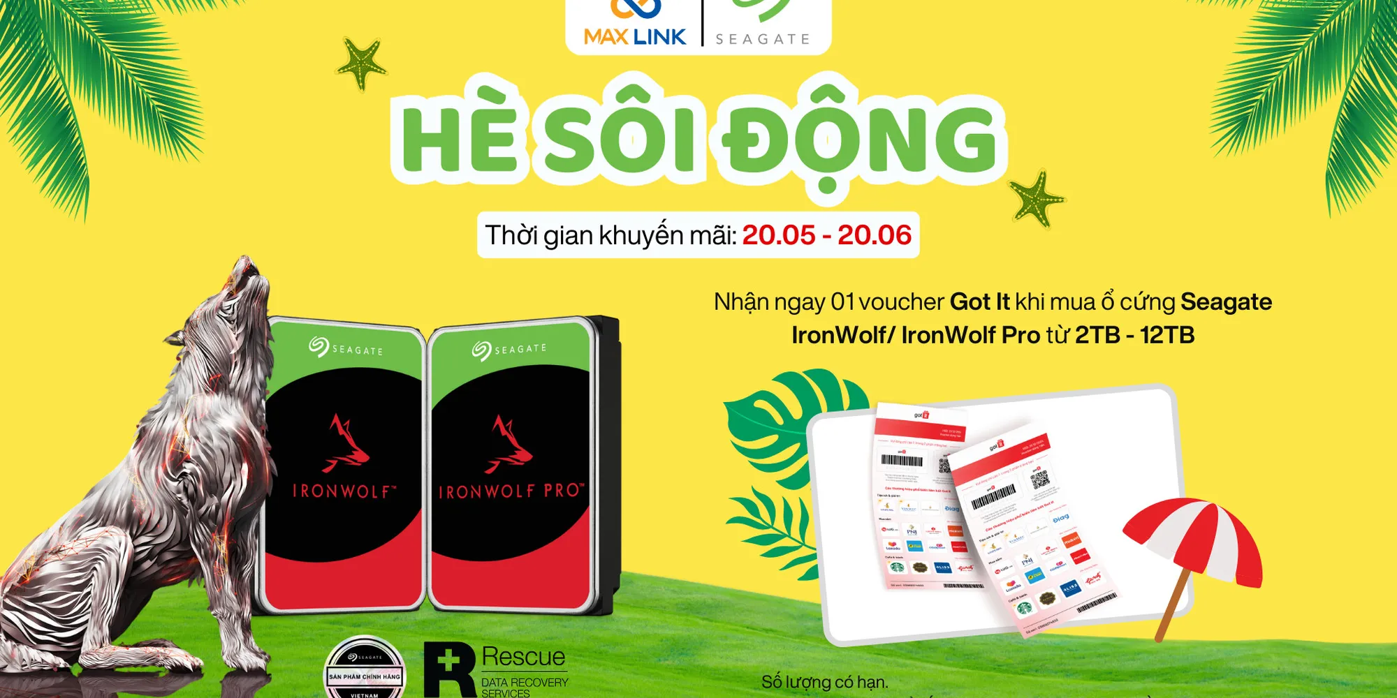 Chương trình “Hè Sôi Động 2024” – Mua Ổ Cứng Seagate IronWolf/ IronWolf Pro Tặng Voucher Got It