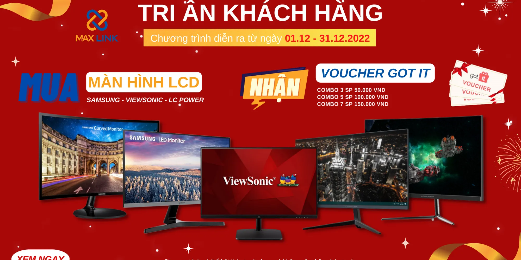 Chương trình “Tri Ân Khách Hàng 2022” - Mua combo LCD Samsung/ Viewsonic/ LC-Power nhận ngay Voucher Got It trị giá lên đến 150.000 VND