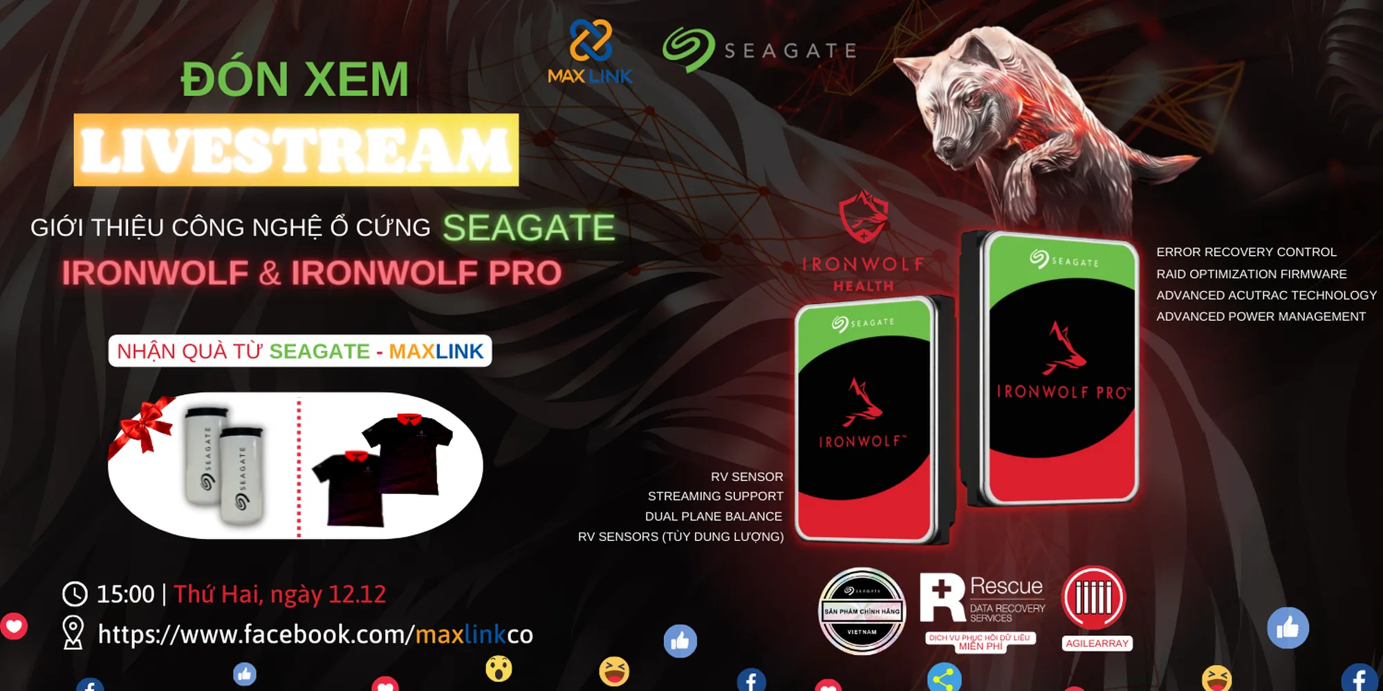 ĐÓN XEM MAXLINK LIVESTREAM & NHẬN QUÀ SEAGATE