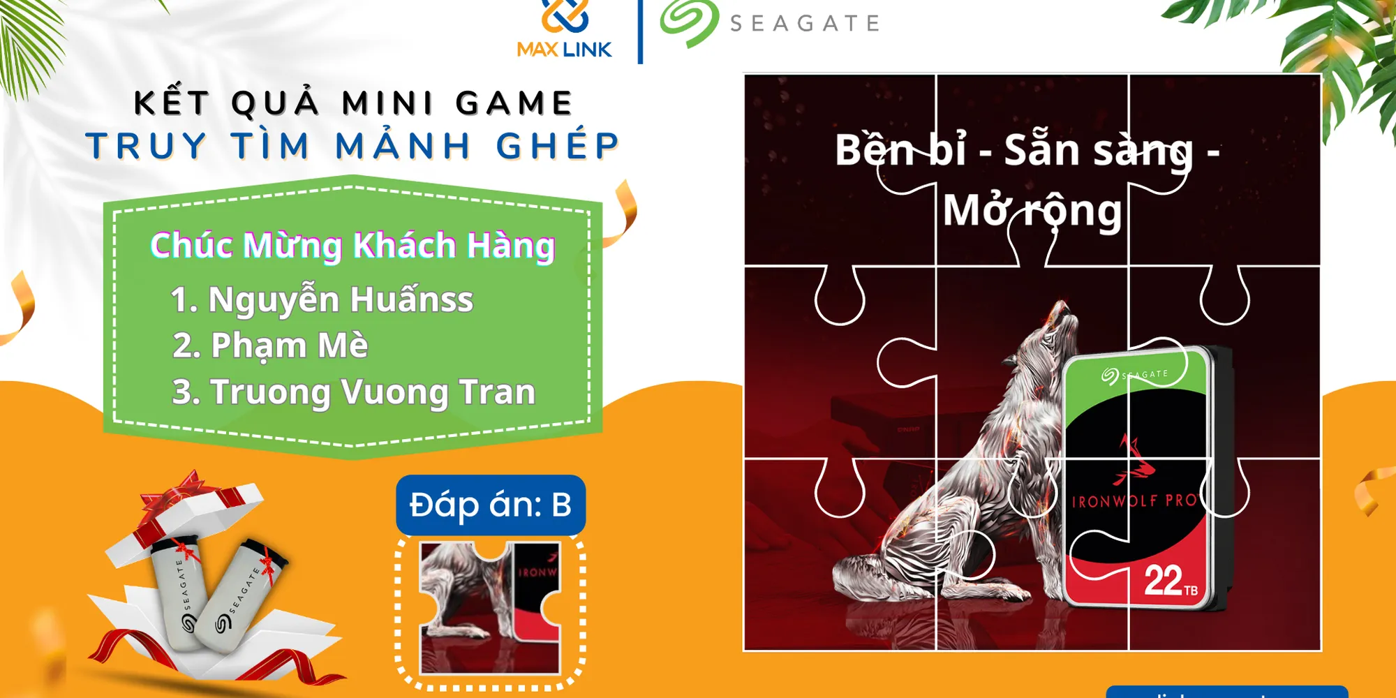 Kết quả Mini Game - Truy Tìm Mảnh Ghép