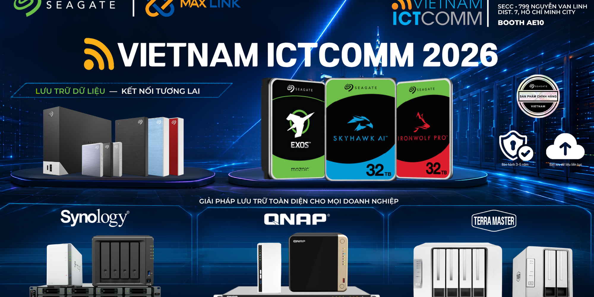 MaxLink & Seagate đồng hành tại VietNam ICTComm 2026: Giải pháp lưu trữ dữ liệu toàn diện cho doanh nghiệp