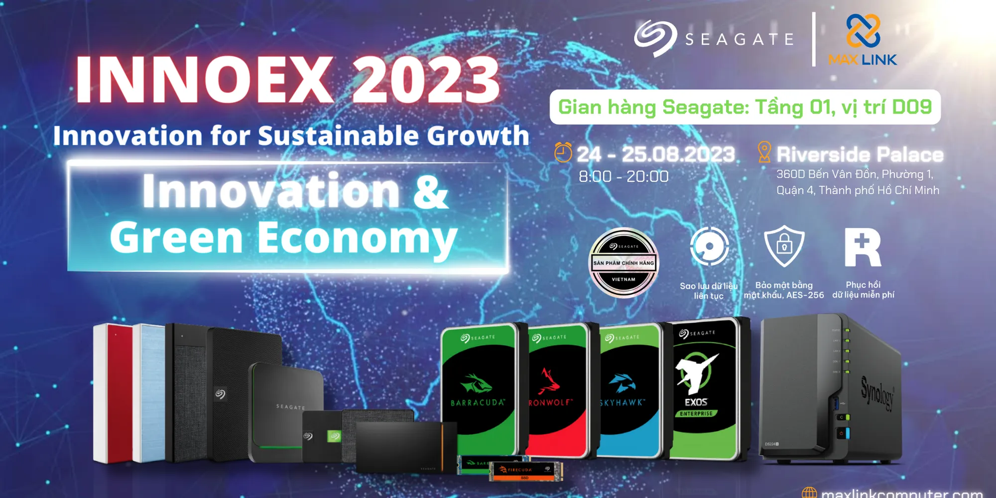 MaxLink & Seagate tham gia sự kiện: InnoEx 2023 - Innovation and Green Economy - Sự kiện quốc tế về đổi mới sáng