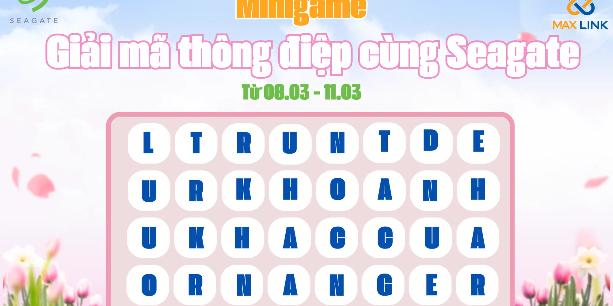 Minigame 8/3 – Giải Mã Thông Điệp Cùng Seagate