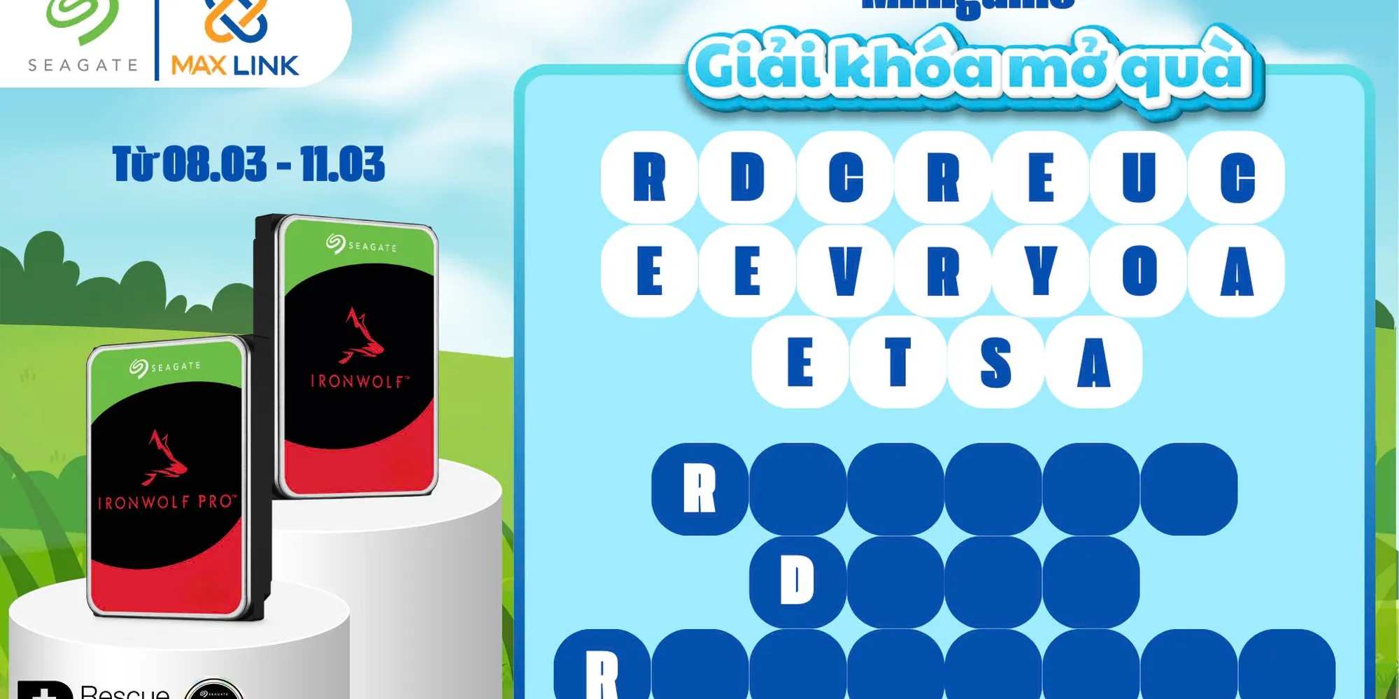 Minigame Giải Khóa Mở Quà – Tôn Vinh Phái Đẹp Cùng MaxLink x Seagate