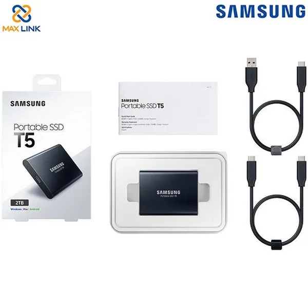 Ổ cứng SAMSUNG SSD T5 PORTABLE 2TB MU-PA2T0B/WW Black