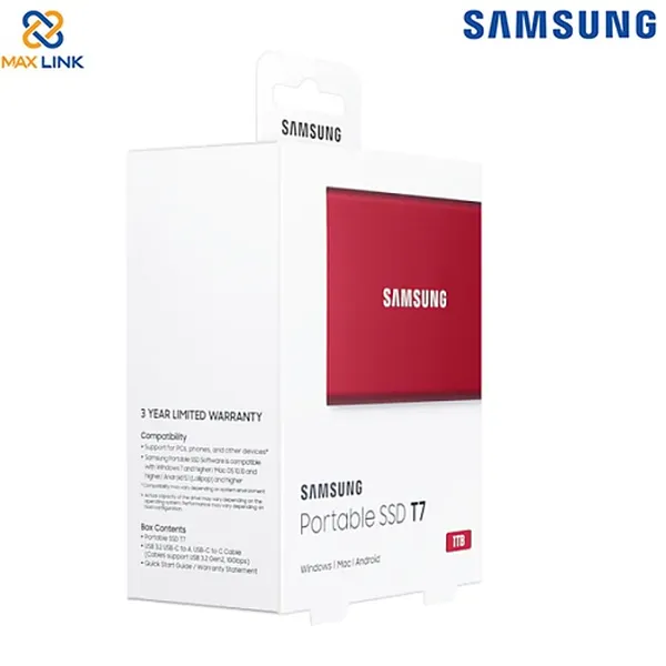 Ổ cứng SSD SAMSUNG T7 PORTABLE 1TB MU-PC1T0R/WW