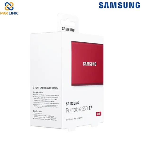 Ổ cứng SSD SAMSUNG T7 PORTABLE 2TB MU-PC2T0R/WW