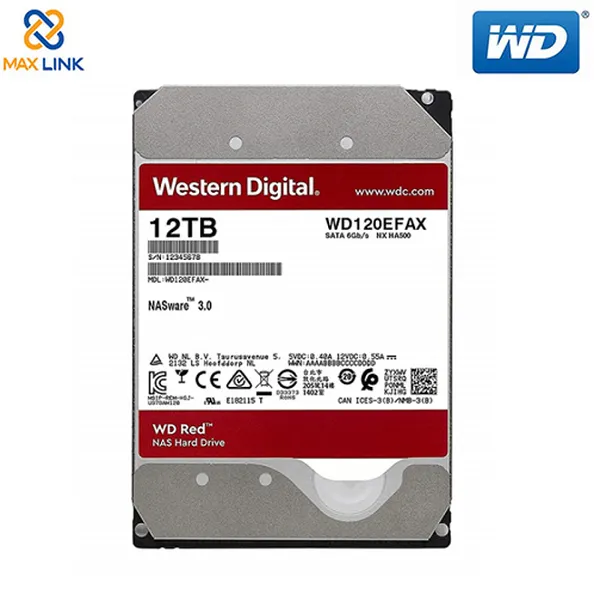 Ổ cứng HDD NAS WD Red 12TB Sata3 5400rpm WD120EFAX