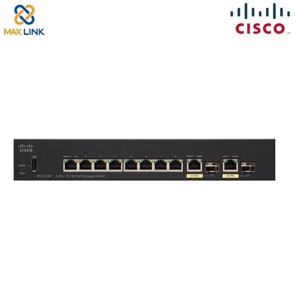 Cisco SF352-08MP 8-port 10/100 Max-POE Managed Switch