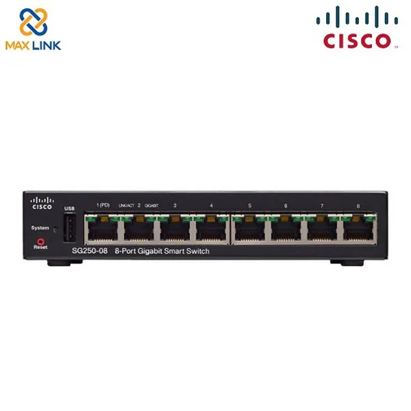 Cisco SG250-08 8-Port Gigabit Smart Switch
