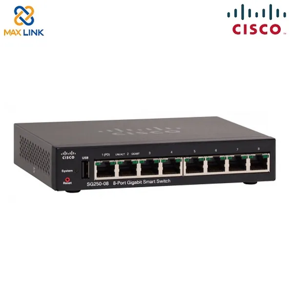 Cisco SG250-08 8-Port Gigabit Smart Switch