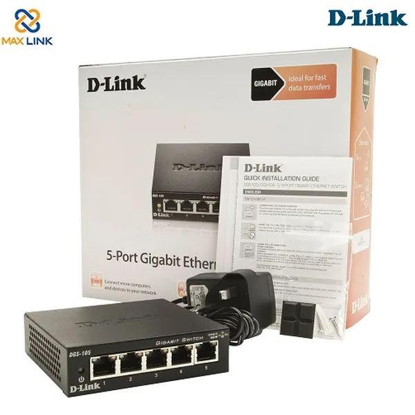Giga Switch 5 cổng vỏ sắt DGS-105