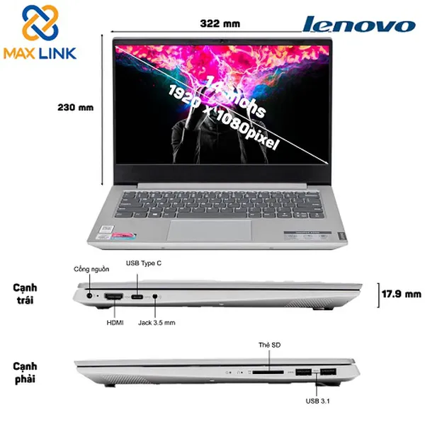 Máy tính Laptop Lenovo Ideapad S340-14IIL 81VV003TVN