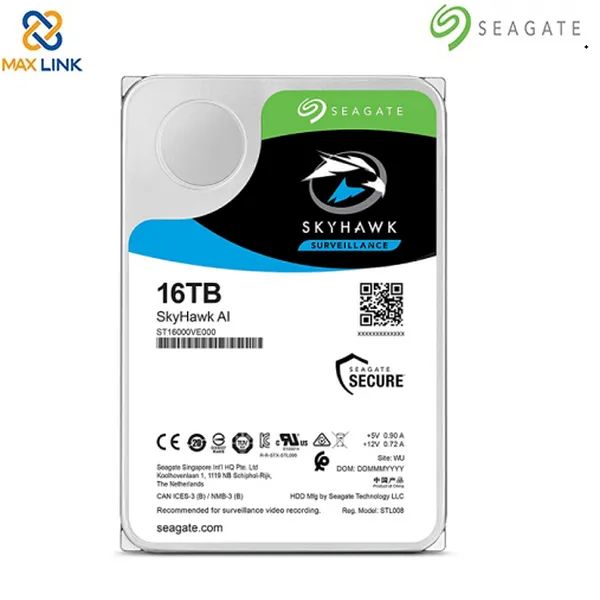 Ổ cứng HDD Camera Seagate Skyhawk AI 16TB 3.5" Sata ST16000VE000