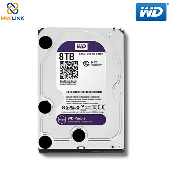 Ổ cứng HDD Western Purple 8Tb SATA3 7200rpm 256Mb WD82PURZ