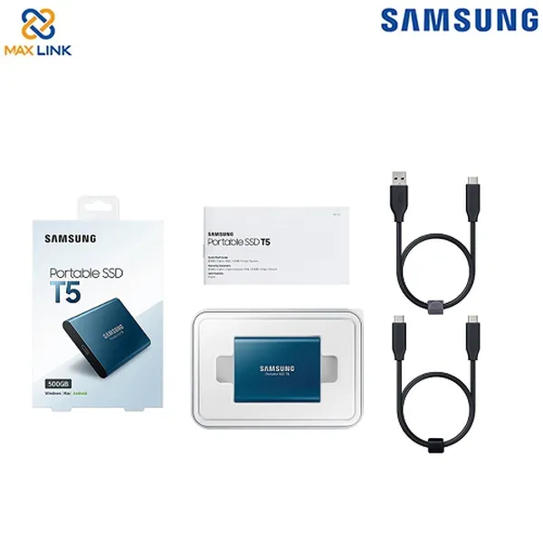 Ổ cứng SAMSUNG SSD T5 PORTABLE 500GB MU-PA500B/WW Blue