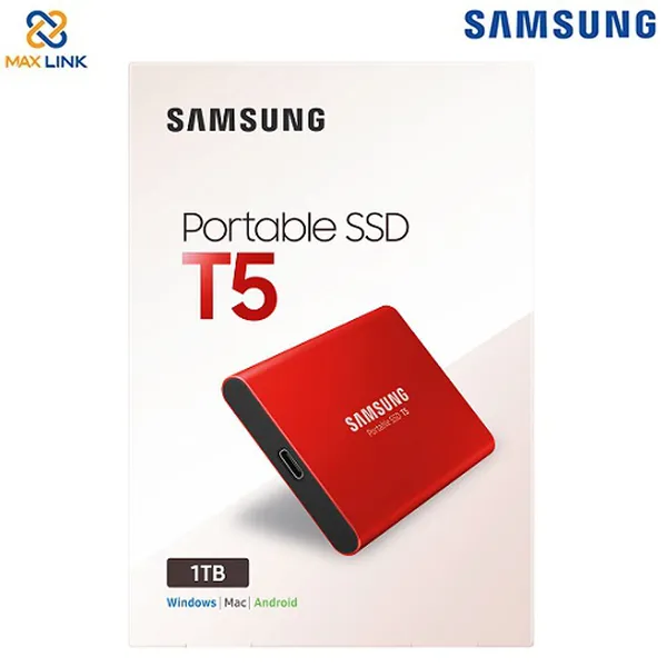 Ổ cứng SAMSUNG SSD T5 PORTABLE 1TB MU-PA1T0R/WW Red