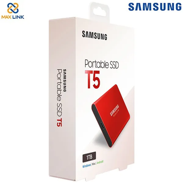 Ổ cứng SAMSUNG SSD T5 PORTABLE 1TB MU-PA1T0R/WW Red