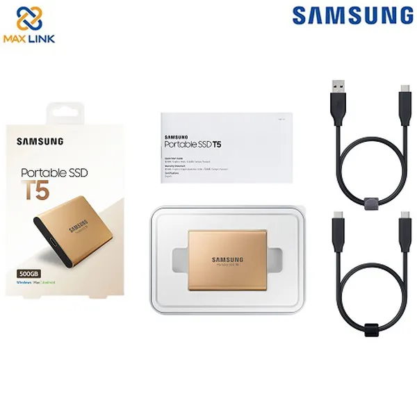 Ổ cứng SAMSUNG SSD T5 PORTABLE 500GB MU-PA500G/WW Gold