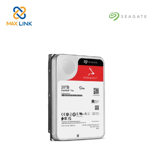 Ổ cứng Seagate NAS IRONWOLF PRO 20TB 3.5 SATA 6Gbs, 285MB/s cache 7200rpm ST20000NE000