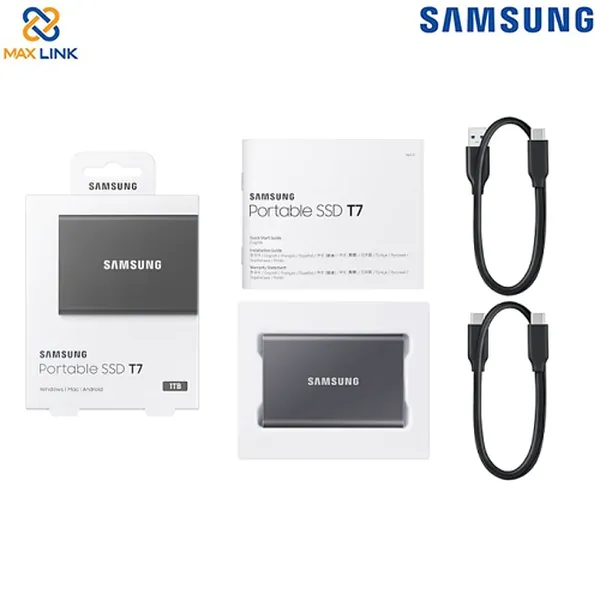 Ổ cứng SSD SAMSUNG T7 PORTABLE Gray 1TB MU-PC1T0T/WW