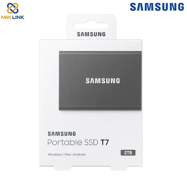 Ổ cứng SSD SAMSUNG T7 PORTABLE Gray 2TB MU-PC2T0T/WW