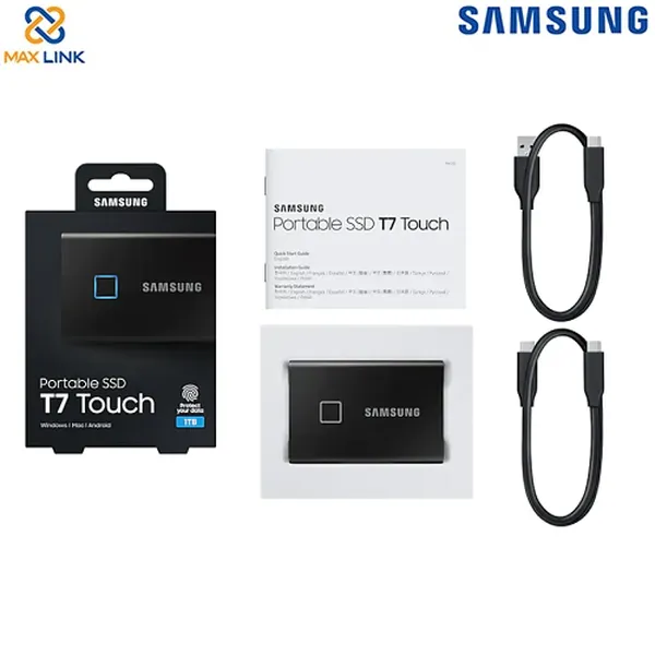 Ổ cứng SSD SAMSUNG T7 TOUCH PORTABLE Black 1TB MU-PC1T0K/WW