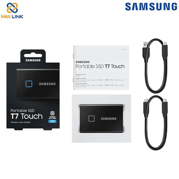 Ổ cứng SSD SAMSUNG T7 TOUCH PORTABLE Black 2TB MU-PC2T0K/WW