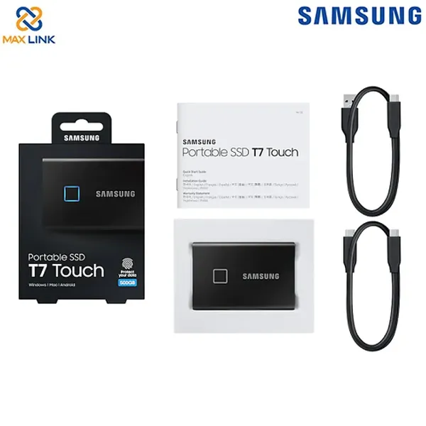 Ổ cứng SSD SAMSUNG T7 TOUCH PORTABLE Black 500GB MU-PC500K/WW