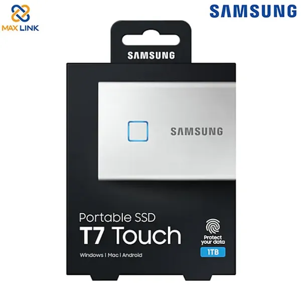 Ổ cứng SSD SAMSUNG T7 TOUCH PORTABLE Silver 1TB MU-PC1T0S/WW