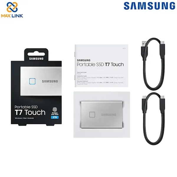 Ổ cứng SSD SAMSUNG T7 TOUCH PORTABLE Silver 2TB MU-PC2T0S/WW