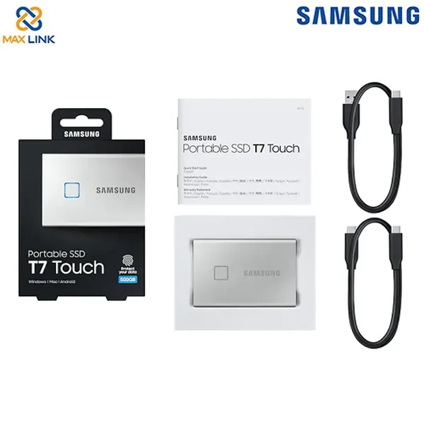 Ổ cứng SSD SAMSUNG T7 TOUCH PORTABLE Silver 500GB MU-PC500S/WW