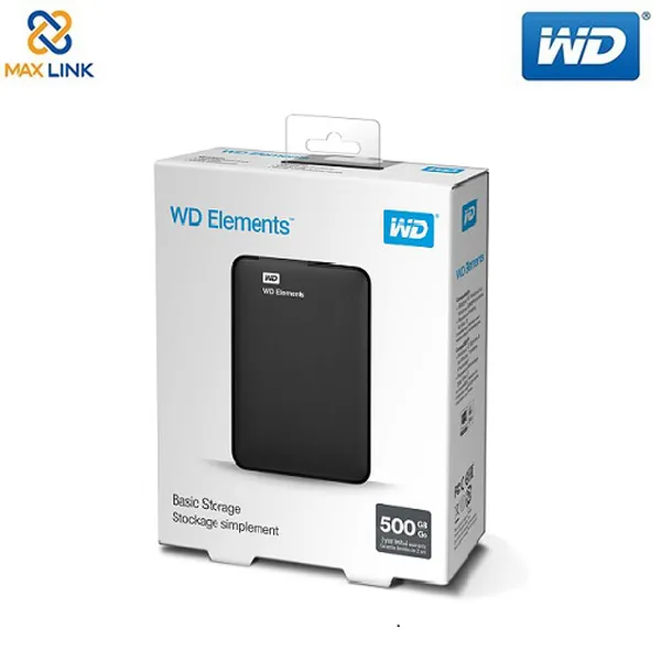 Ổ cứng WD Elements - 2.5" USB 3.0 500GB (Portable Drives) WDBUZG5000ABK-WESN