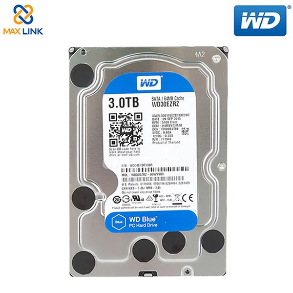 Ổ cứng WD HDD Blue 5400rpm 3TB (Desktop) WD30EZRZ