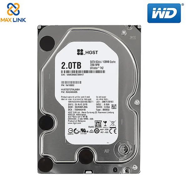 Ổ cứng WD HDD Enterprise ULTRASTAR DC HA210 2TB 3.5 SATA 1W10002