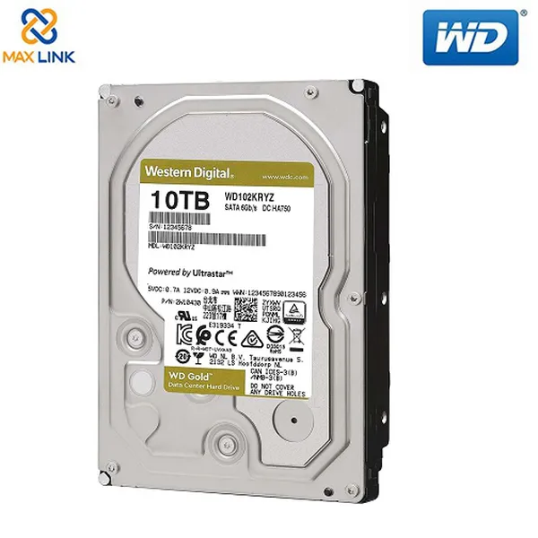 Ổ cứng WD HDD Gold 10TB 3.5" SATA 3/ 256MB Cache/ 7200RPM WD102KRYZ