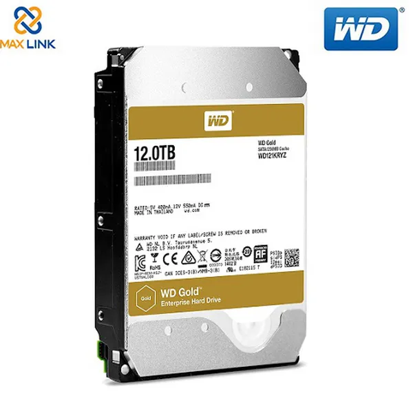 Ổ cứng WD HDD Gold 12TB 3.5" SATA 3/ 256MB Cache/ 7200RPM WD121KRYZ