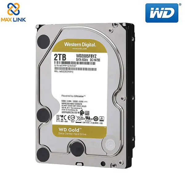 Ổ cứng WD HDD Gold 2TB 3.5" SATA 3/ 128MB Cache/ 7200RPM WD2005FBYZ