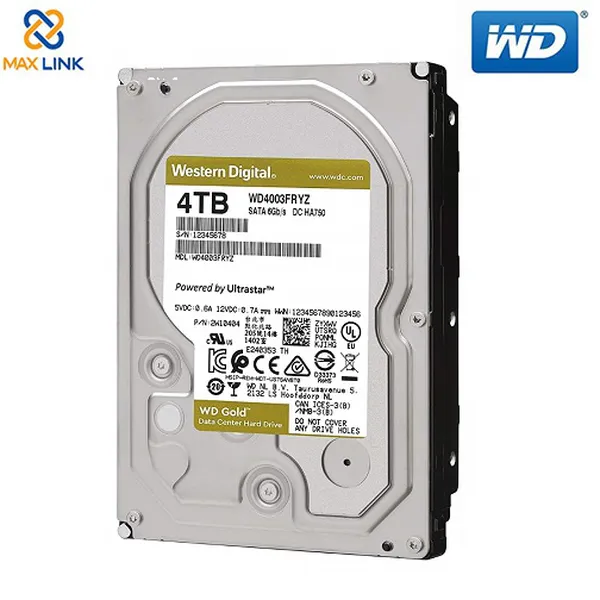 Ổ cứng WD HDD Gold 4TB 3.5" SATA 3/ 256MB Cache/ 7200RPM WD4003FRYZ