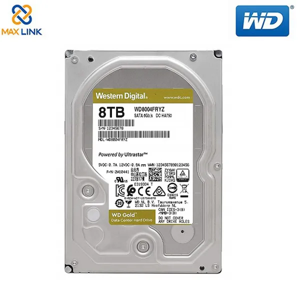 Ô cứng WD HDD Gold 8TB 3.5" SATA 3/ 256MB Cache/ 7200RPM WD8004FRYZ