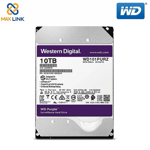 Ổ cứng WD HDD Purple™ 10TB (Camera) WD101PURZ