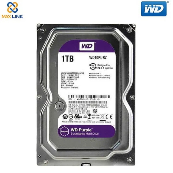 Ổ cứng WD HDD Purple™ 1TB (Camera) WD10PURZ