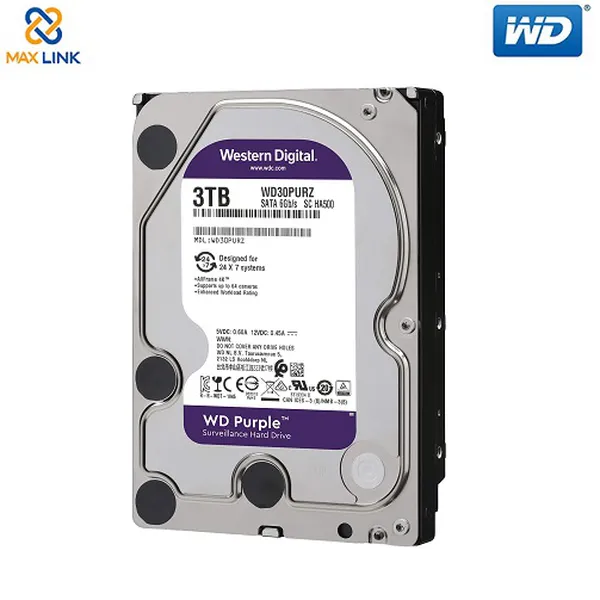 Ổ cứng WD HDD Purple™ 3TB (Camera) WD30PURZ