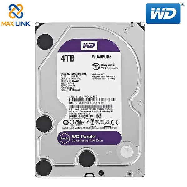 Ổ cứng WD HDD Purple™ 4TB (Camera) WD40PURZ