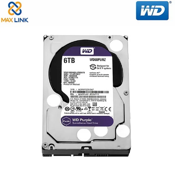 Ổ cứng WD HDD Purple™ 6TB (Camera) WD60PURZ