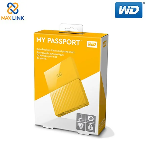 Ổ cứng WD My Passport - 2.5" USB 3.0 1TB (Portable Drives) Yellow WDBYNN0010BYL-WESN